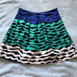 Paraella Blue, Green, & White Patterned Skirt